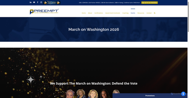 Security scan screenshot of https://preemptcorp.com/march-on-washington-2026/