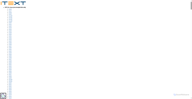 Security scan screenshot of https://itextsupport.com