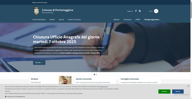Security scan screenshot of https://www.comune.portomaggiore.fe.it/