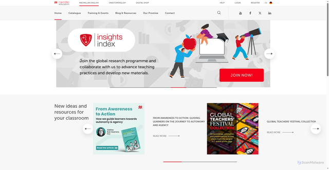 Security scan screenshot of https://macmillanenglish.com