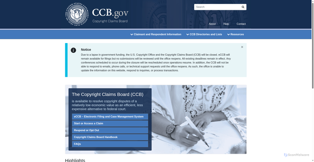 Security scan screenshot of https://ccb.gov/