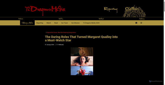 Security scan screenshot of https://72dragons.media/read/individualarticle/the-daring-roles-that-turned-margaret-qualley-into-a-must-watch-star-6970683167d0d