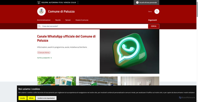 Security scan screenshot of https://www.comune.paluzza.ud.it/