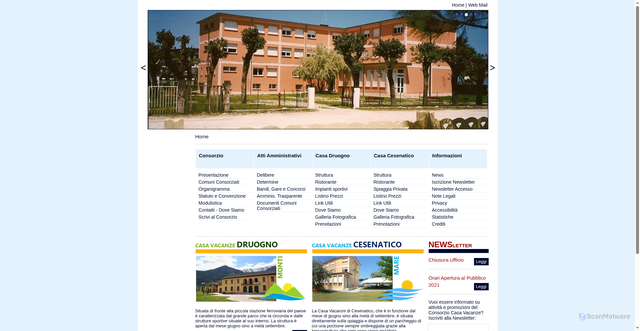Security scan screenshot of https://www.casevacanze-comuninovaresi.it/it/home