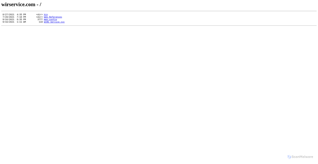 Security scan screenshot of https://wirservice.com