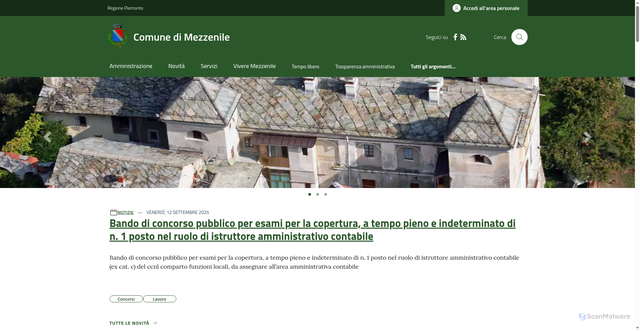 Security scan screenshot of https://www.comune.mezzenile.to.it/