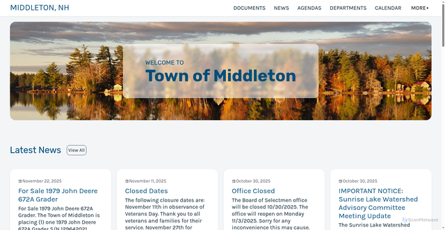 Security scan screenshot of https://middletonnh.gov/