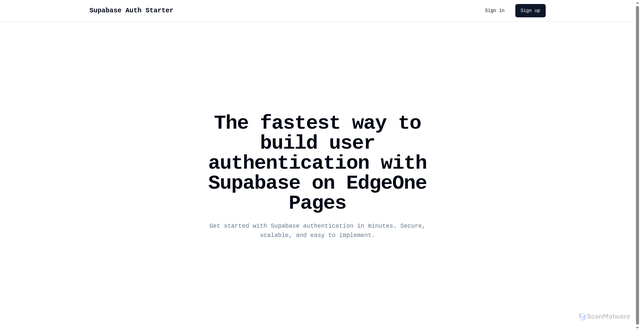 Security scan screenshot of https://supabase-auth-starter1-8cbu9coaxn.edgeone.dev/