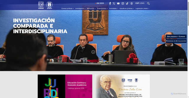 Security scan screenshot of https://juridicas.unam.mx