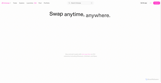 Security scan screenshot of https://web-git-main-uniswap.vercel.app/