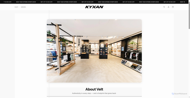 Security scan screenshot of https://kyxanclub.com/blogs/nx/pages-aviso-legal-view-about-us