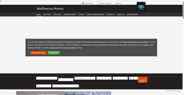 Security scan screenshot of https://auto.netdirector.co.uk
