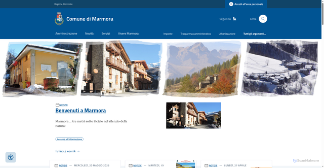 Security scan screenshot of https://www.comune.marmora.cn.it