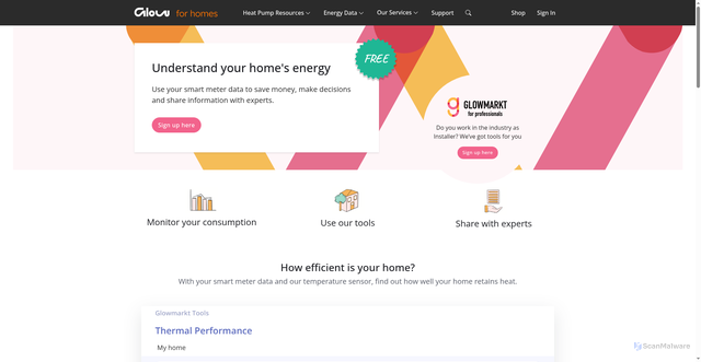 Security scan screenshot of https://glowmarkt.com