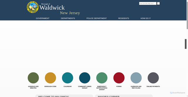 Security scan screenshot of https://www.waldwicknj.gov/