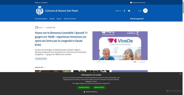 Security scan screenshot of https://comune.azzanosanpaolo.bg.it