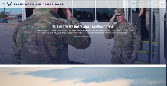Security scan screenshot of https://www.ellsworth.af.mil/