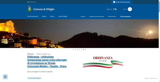 Security scan screenshot of https://www.comune.ottiglio.al.it