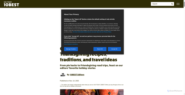 Security scan screenshot of https://10best.usatoday.com/food-drink/turkey-travel-tips-thanksgiving-guide/