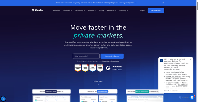 Security scan screenshot of https://grata.com
