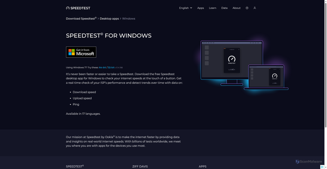 Security scan screenshot of https://away-8di.pages.dev/apps/windows