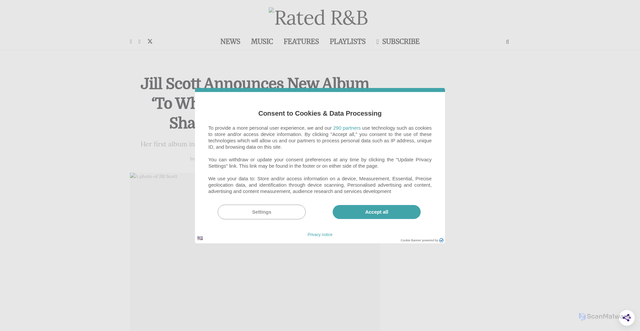 Security scan screenshot of https://ratedrnb.com/2026/01/jill-scott-announces-new-album-to-whom-this-may-concern-shares-beautiful-people/