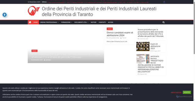 Security scan screenshot of https://www.periti-industriali.taranto.it/