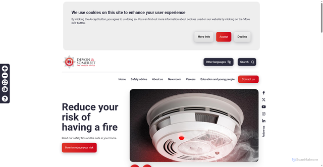 Security scan screenshot of https://www.dsfire.gov.uk/