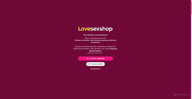 Security scan screenshot of http://lovesexshop.ee/
