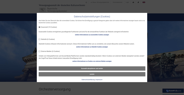 Security scan screenshot of https://www.orchesterversorgung.de/