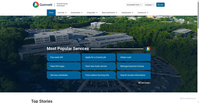 Security scan screenshot of https://gwinnettcounty.com
