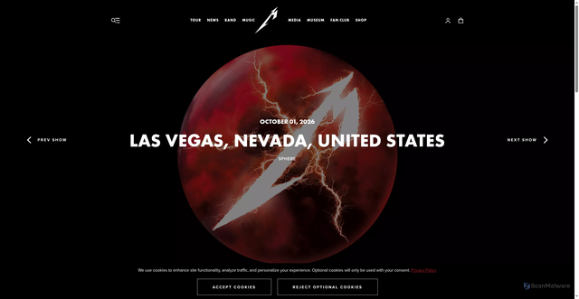 Security scan screenshot of https://www.metallica.com/tour/2026-10-01-las-vegas-nevada.html?srsltid=AU7gw4XRug8SaD3QbSGHY-Aj0ktgF3rj6jXjoDuTuglR_ub3KZr1GRPX