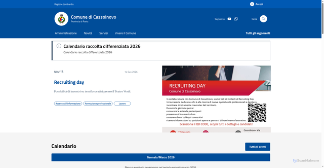 Security scan screenshot of https://comune.cassolnovo.pv.it:443/