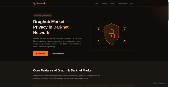 Security scan screenshot of https://drughubshop.com/