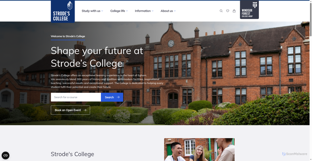 Security scan screenshot of https://www.strodes.ac.uk/