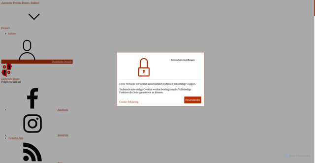 Security scan screenshot of https://www.gemeinde.tisens.bz.it/