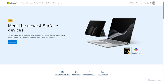 Security scan screenshot of https://saranshgupta-dev.github.io/microsoft-clone