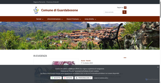 Security scan screenshot of https://www.comune.guardabosone.vc.it/it-it/home