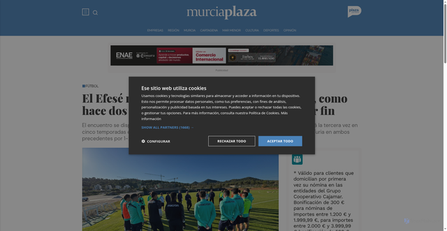 Security scan screenshot of https://murciaplaza.com/murciaplaza/deportes-murcia/el-efese-recibe-al-valencia-en-la-copa-del-rey-como-hace-dos-y-cuatro-anos-buscando-ganarle-por-fin