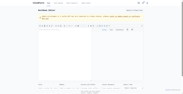Security scan screenshot of https://cloudpaste-neynvkddod.edgeone.dev/