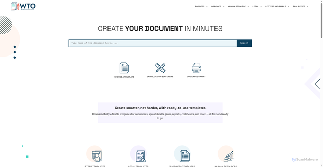 Security scan screenshot of https://www.wordtemplatesonline.net