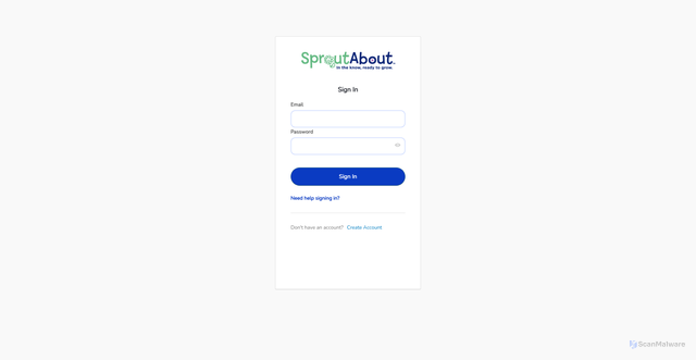 Security scan screenshot of https://login.sproutabout.com
