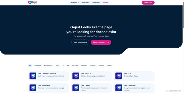 Security scan screenshot of https://fynd.io