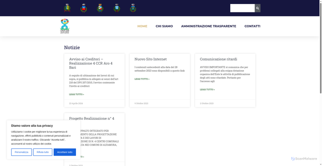 Security scan screenshot of https://www.unionecomunialtamurgia.it/