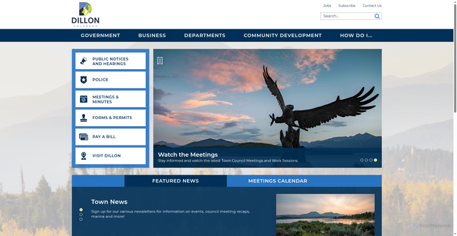Security scan screenshot of https://www.dillonco.gov/