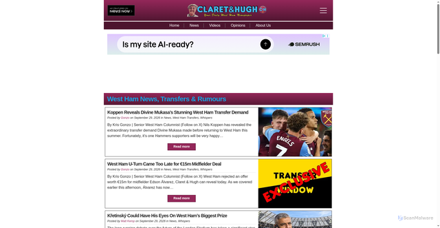 Security scan screenshot of https://claretandhugh.info