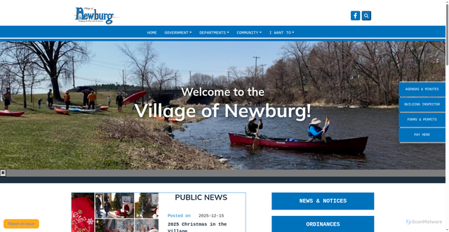 Security scan screenshot of https://newburgwi.gov/