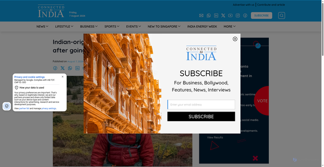 Security scan screenshot of https://www.connectedtoindia.com/indian-origin-ucsb-phd-student-found-dead-after-going-missing-on-california-hike/