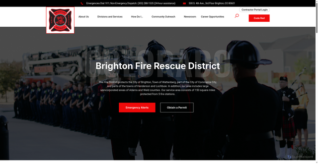 Security scan screenshot of https://brightonfire.org/