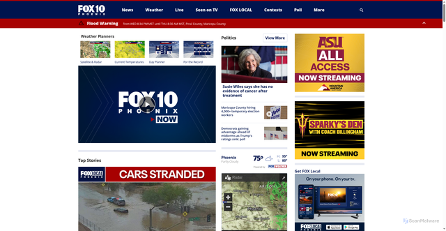 Security scan screenshot of https://www.fox10phoenix.com